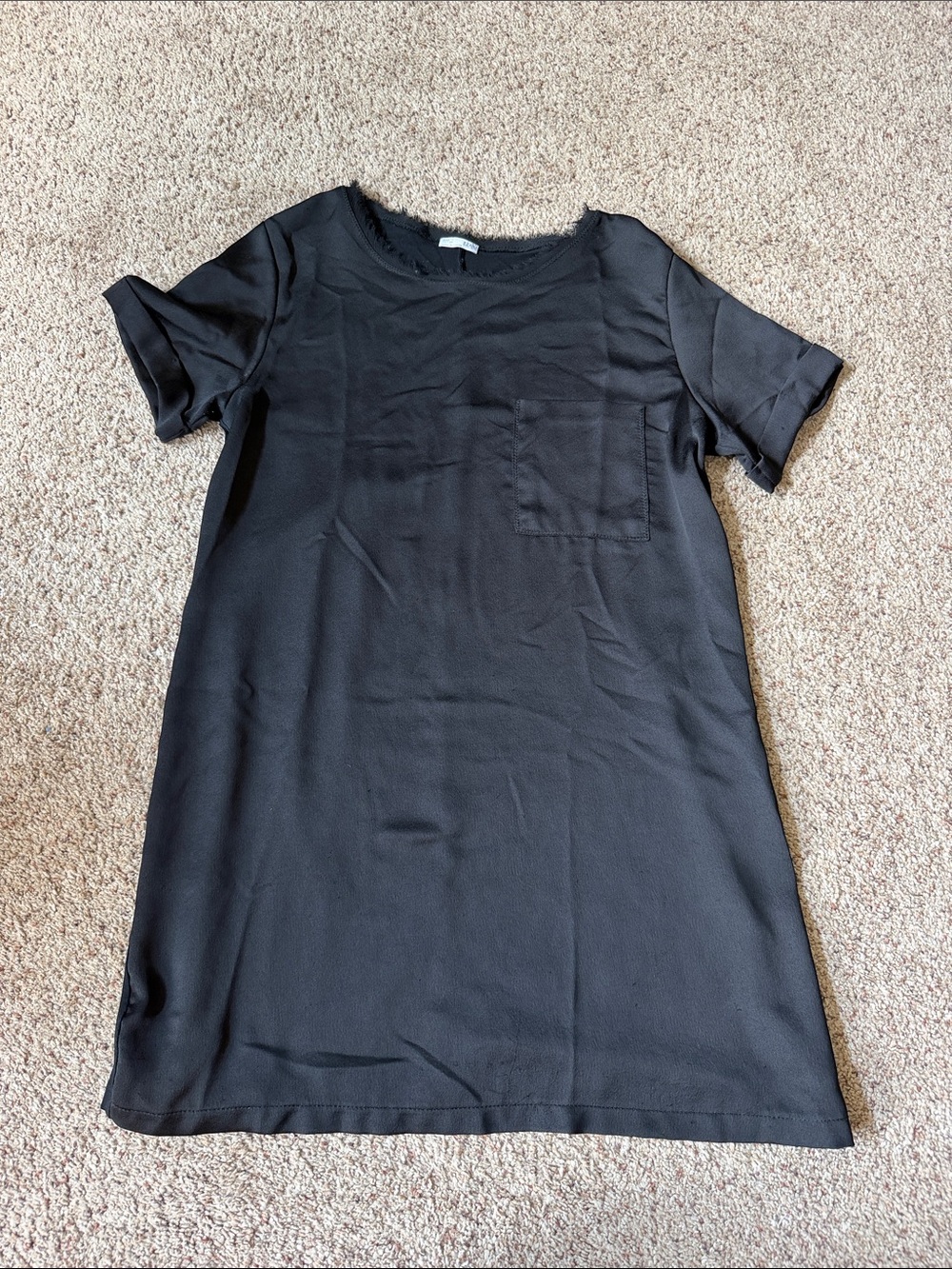 Zara Black Short Sleeve Shift Dress